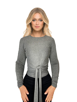 Third By Cee Long Sleeve Tie Crop Top