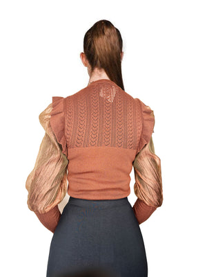 Kathie K Engraved Bolero Sleeve Top