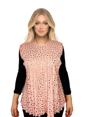 Nissa Copper Dotted Pleat Top