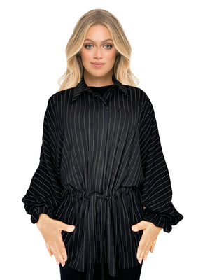 Unigirl Pinstripe Tuck Top