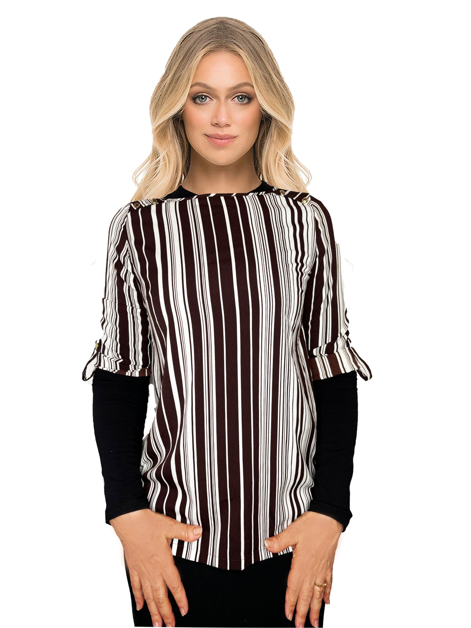 Vertigo Short Sleeve Pin Stripe Top