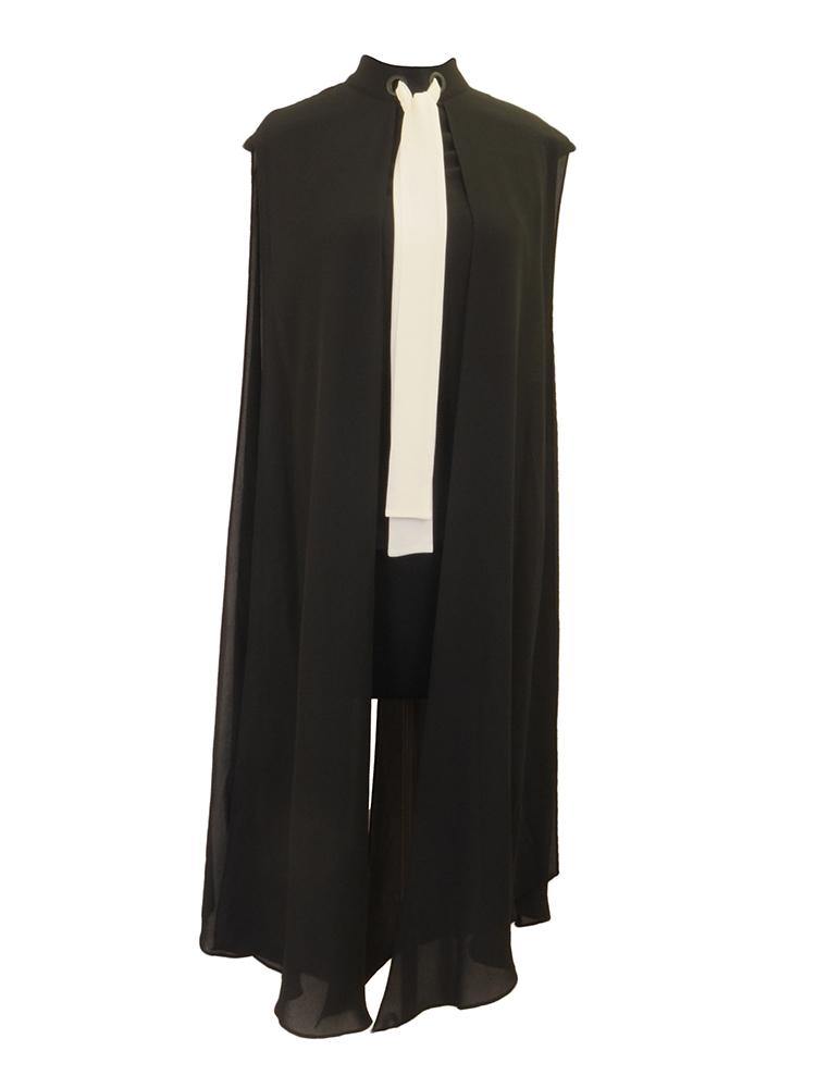Noir Chiffon Cape Top - PinkOrchidFashion