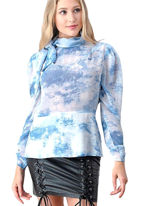 Evenuel Tie-Dye Scarf Blouse PinkOrchidFashion