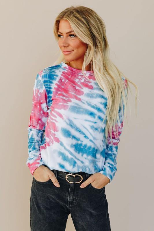 Stay Warm In Style Tie Dye Top - PinkOrchidFashion