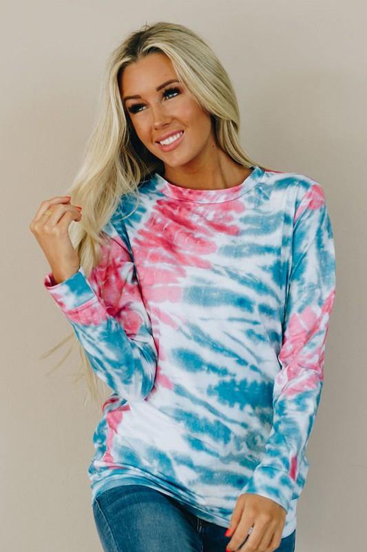 Stay Warm In Style Tie Dye Top - PinkOrchidFashion