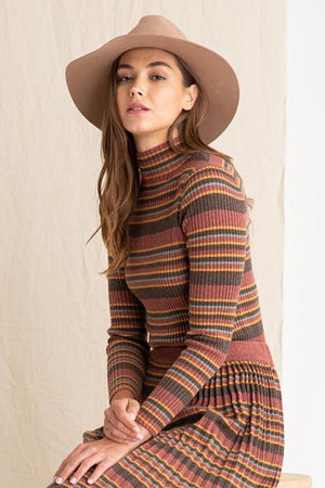 Polagram Multi Stripe Ribbed Sweater - PinkOrchidFashion