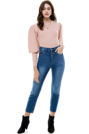 On Twelfth Crewneck Long Sleeve Sweater - PinkOrchidFashion