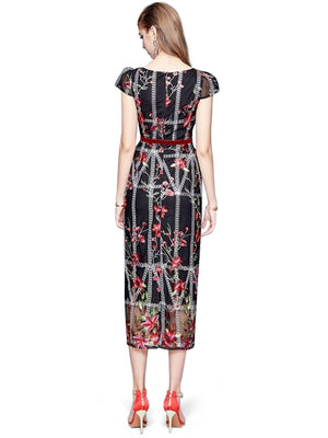 Eterna Floral Midi Cocktail Dress - Dresses