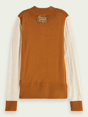 Scotch&Soda Color-Block High Neck Knit Top - Tops