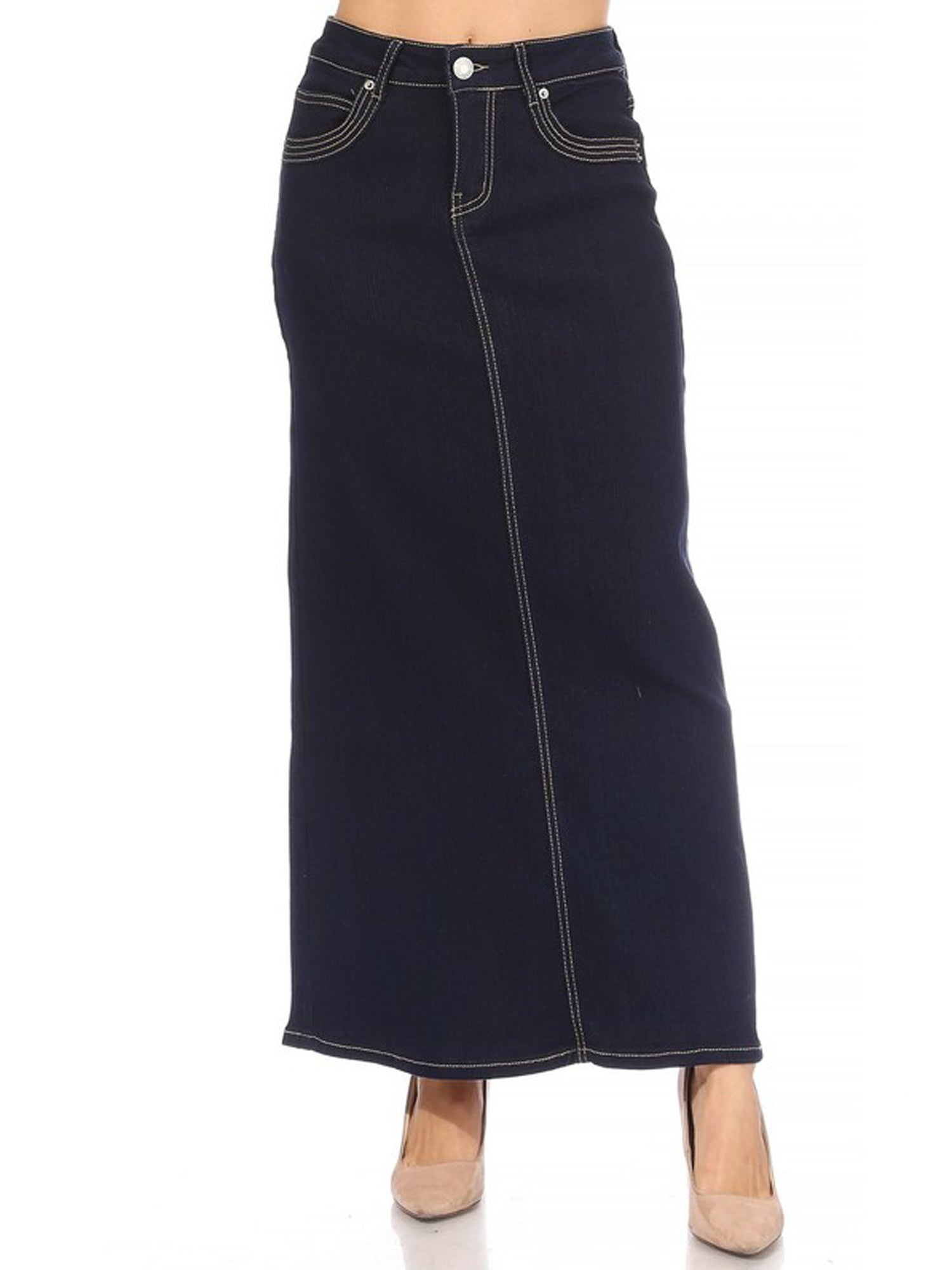 G-Gossip Apparel Denim Long Skirt - Long Skirts