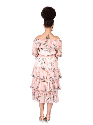 Eterna Floral Ruffle Bottom Dress Eterna