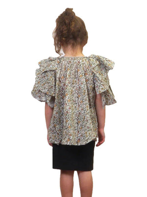 JNBY Floral Ruffle Sleeves Blouse JNBY