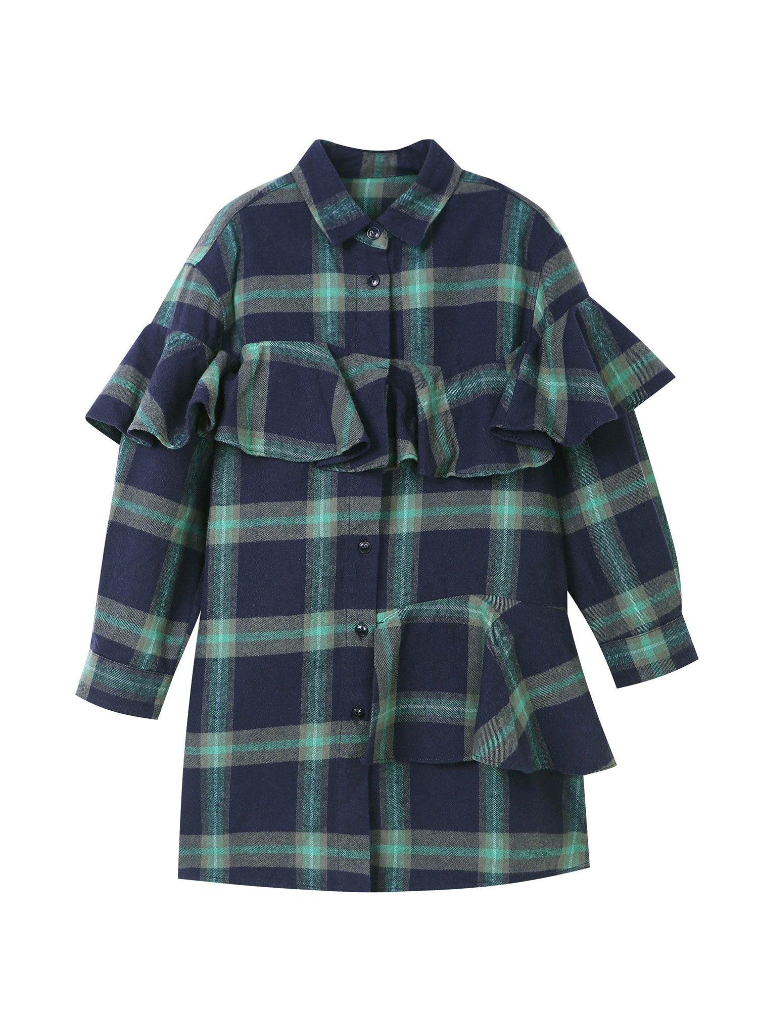 JNBY Kids Plaid Front Ruffle Dress JNBY