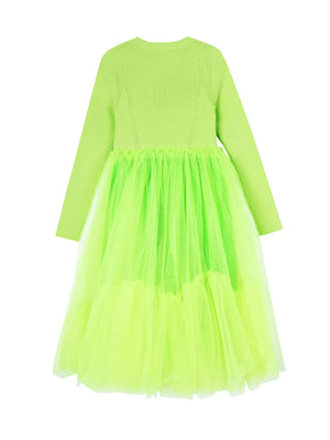 JNBY Girl's Ribbed Sweater and Tulle Dress JNBY