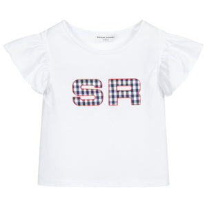 Sonia Rykiel Gingham Logo Fama Tee - PinkOrchidFashion