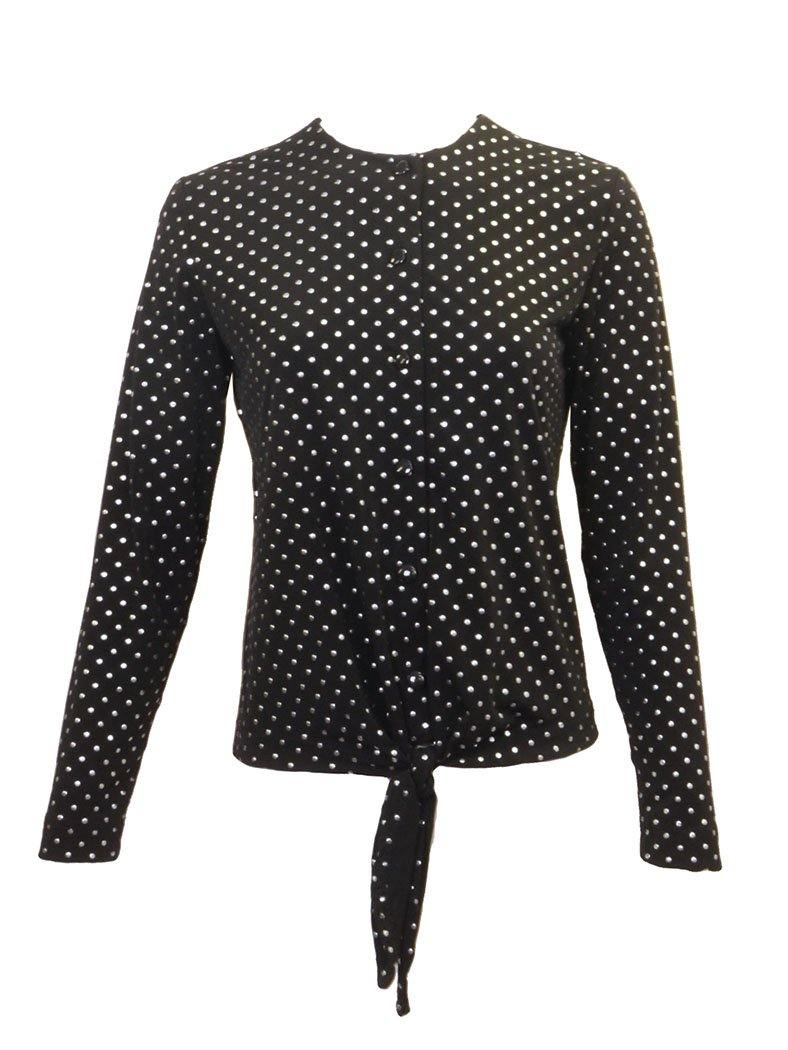 Sportchic Metallic Dots Tie Front Top Front