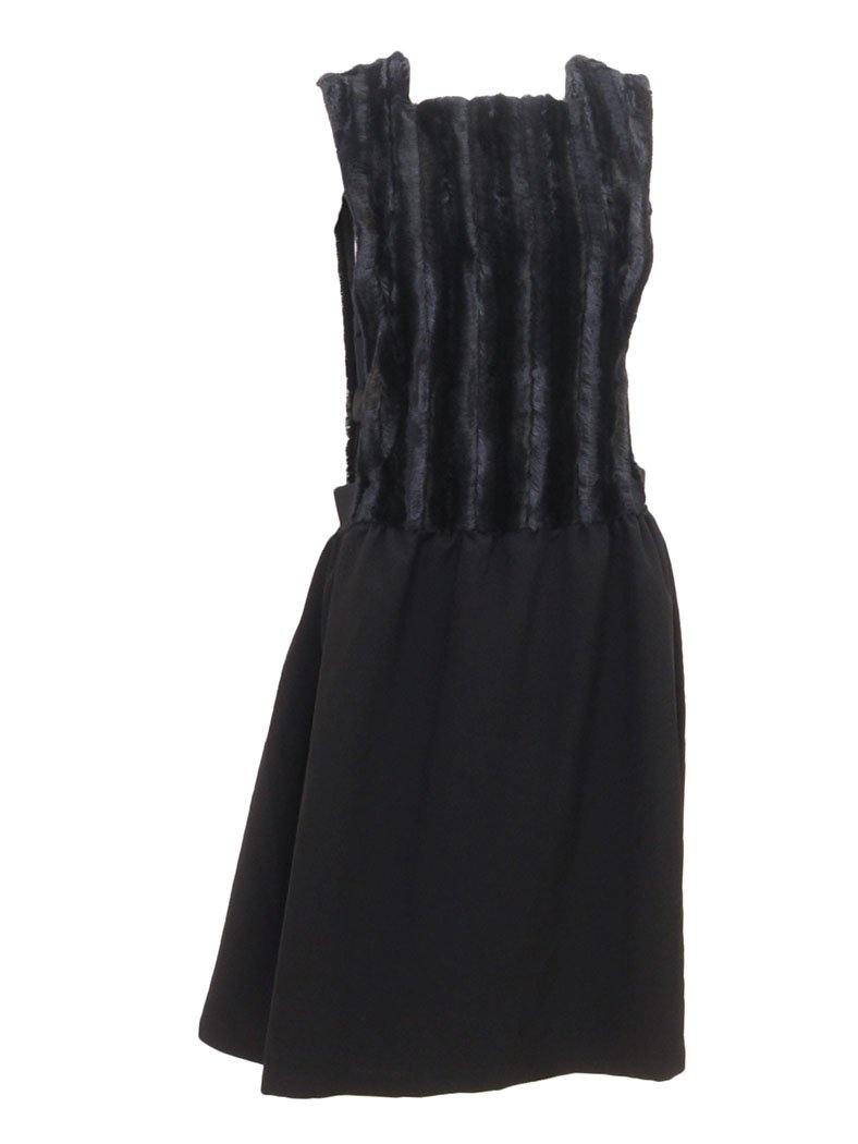 Rose Bleu Fur Top Dress - PinkOrchidFashion