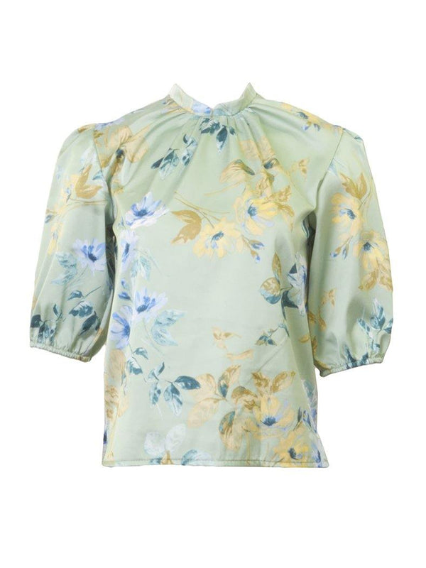 Rose Bleu Floral Blouse - PinkOrchidFashion