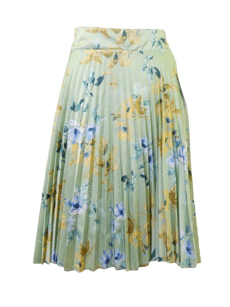 Rose Bleu Floral Pleated Skirt - PinkOrchidFashion