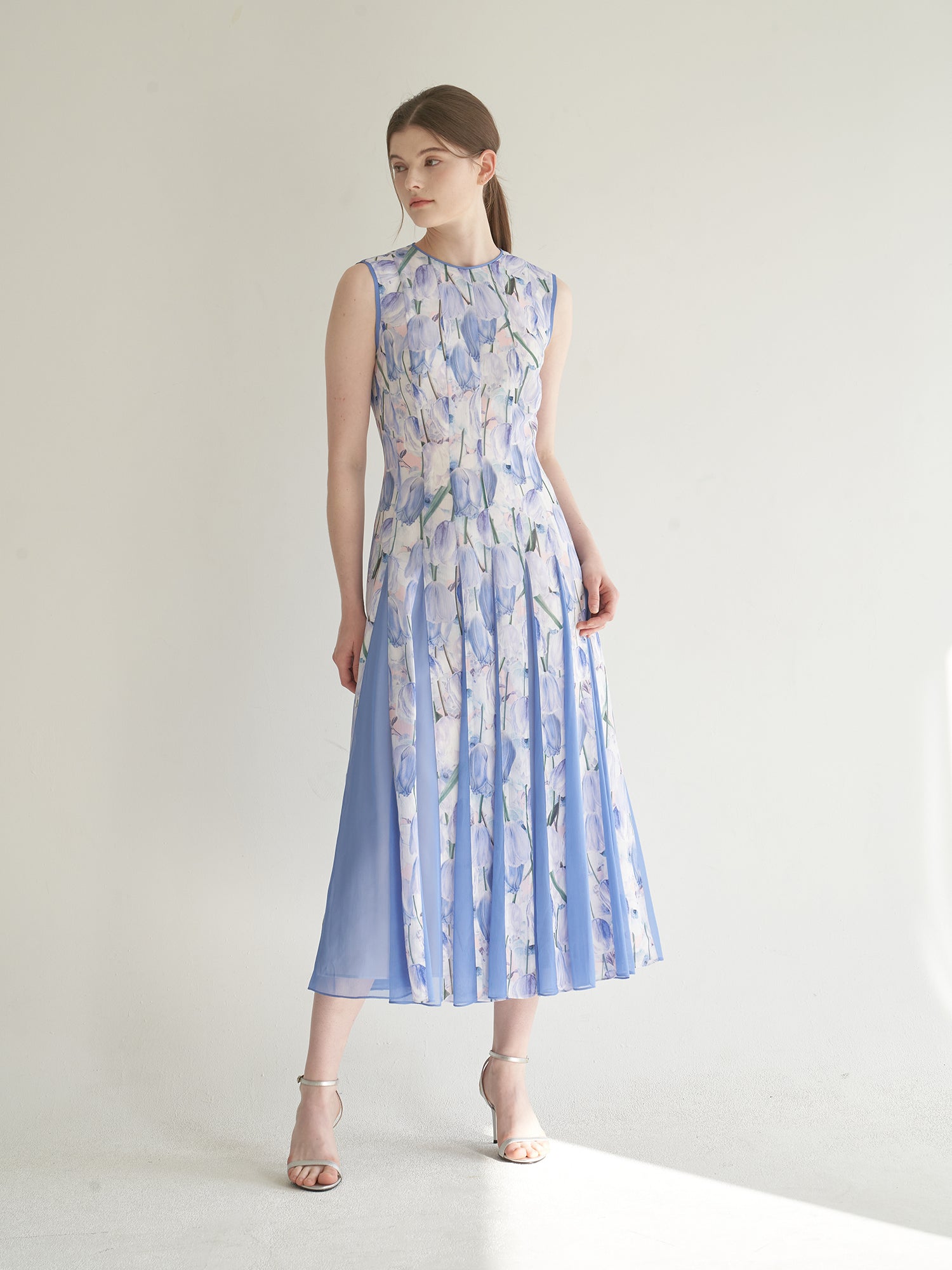 Nora Noh Watercolor Tulip Periwinkle Dress - Dresses