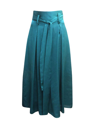 Gitel Teal Satin Skirt PinkOrchidFashion