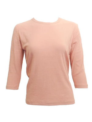 Riff 3/4 Sleeve Ribbed T-Shirt - PinkOrchidFashion