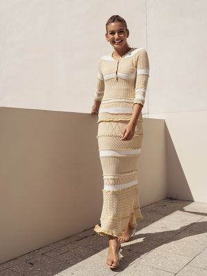 Ellie Makir Nude Knitted Dress Ellie Makir