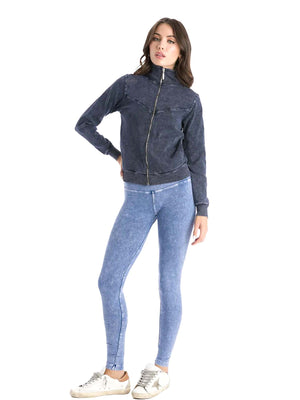 Hard Tail High Neck Zip Jacket (Style: B-174) - Tops