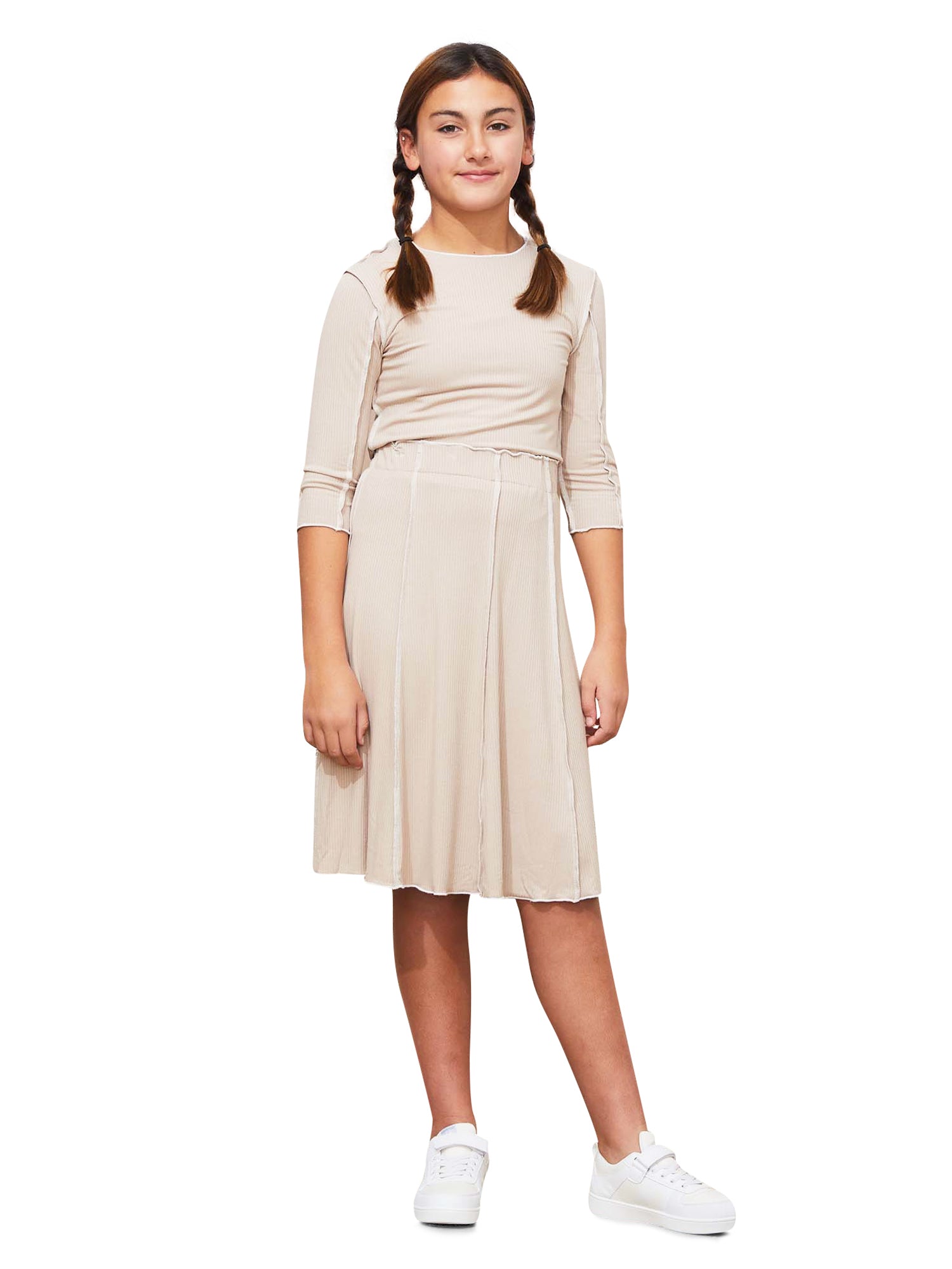 Jay Basics Blakely Ribbed Panel Skirt - Skirts