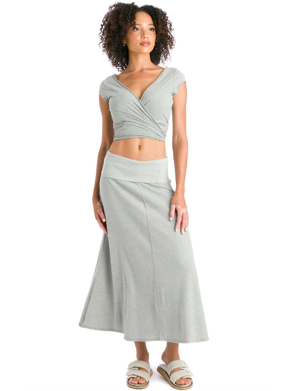 Hard Tail Ribbed Rolldown Long Skirt (Style CS-56) - Designers