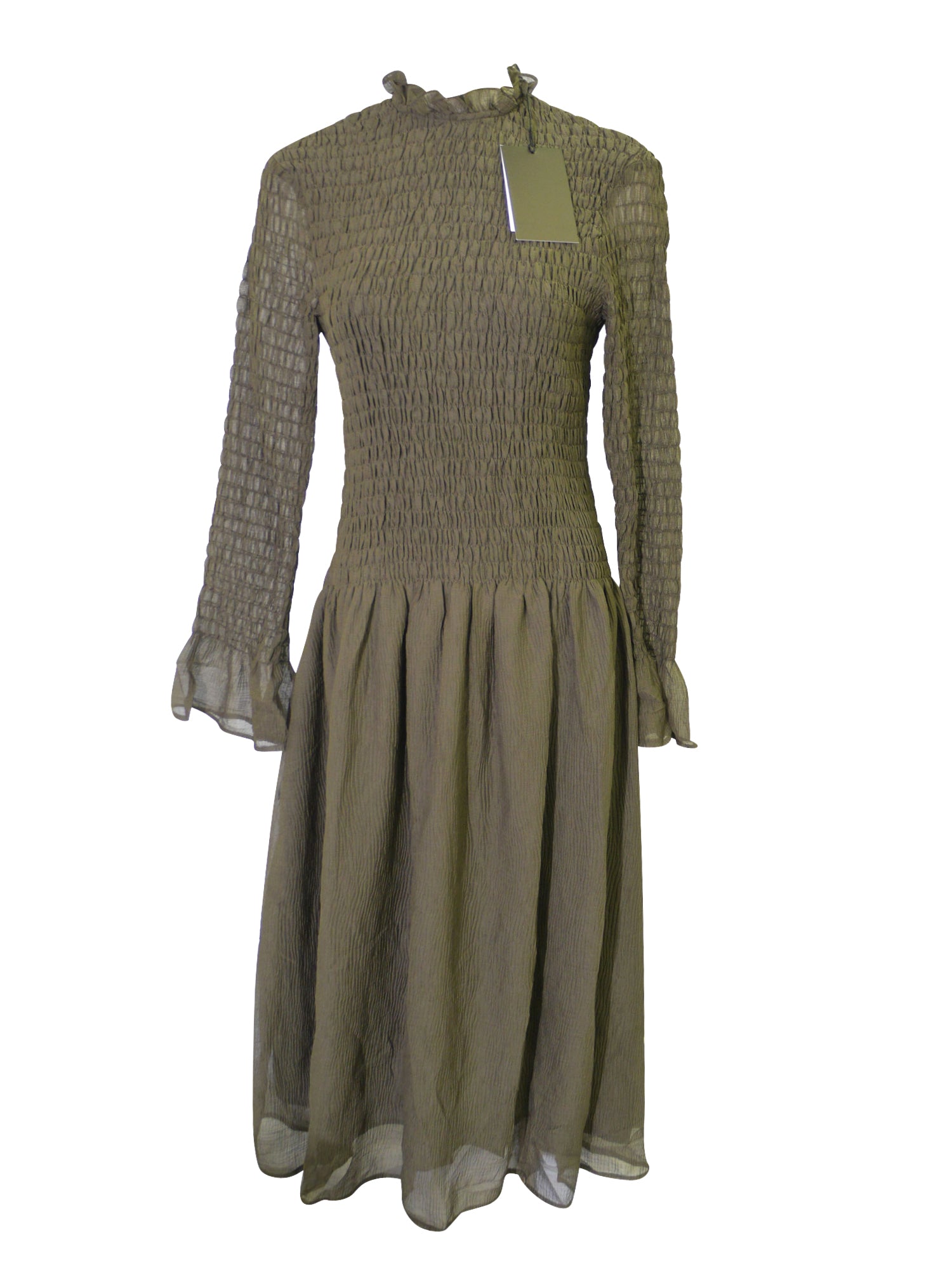 En Saison Smocked Chiffon Midi Dress - Dresses