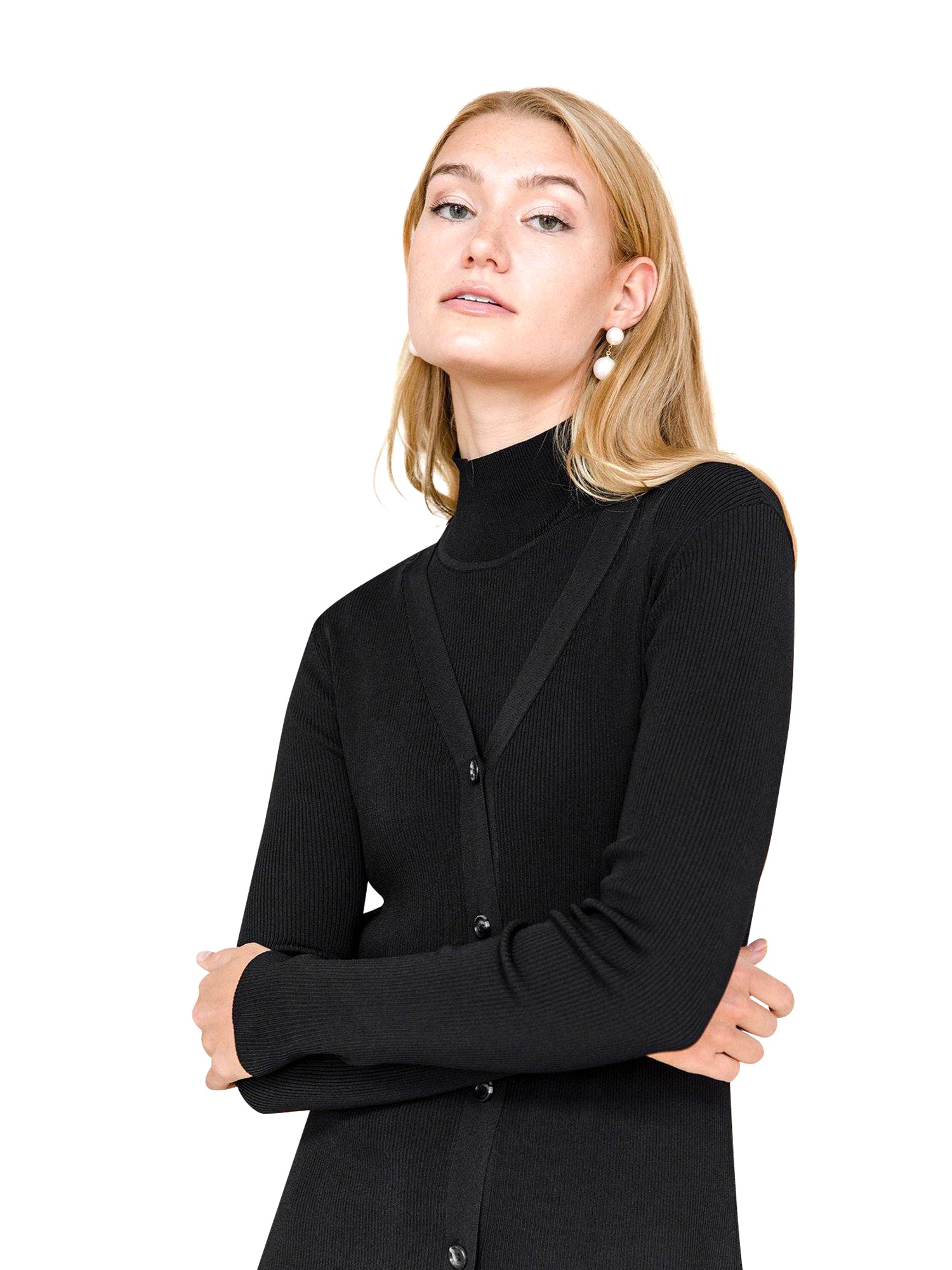 Apparalel Ribbed Sleeveless Mock Neck Top Apparalel