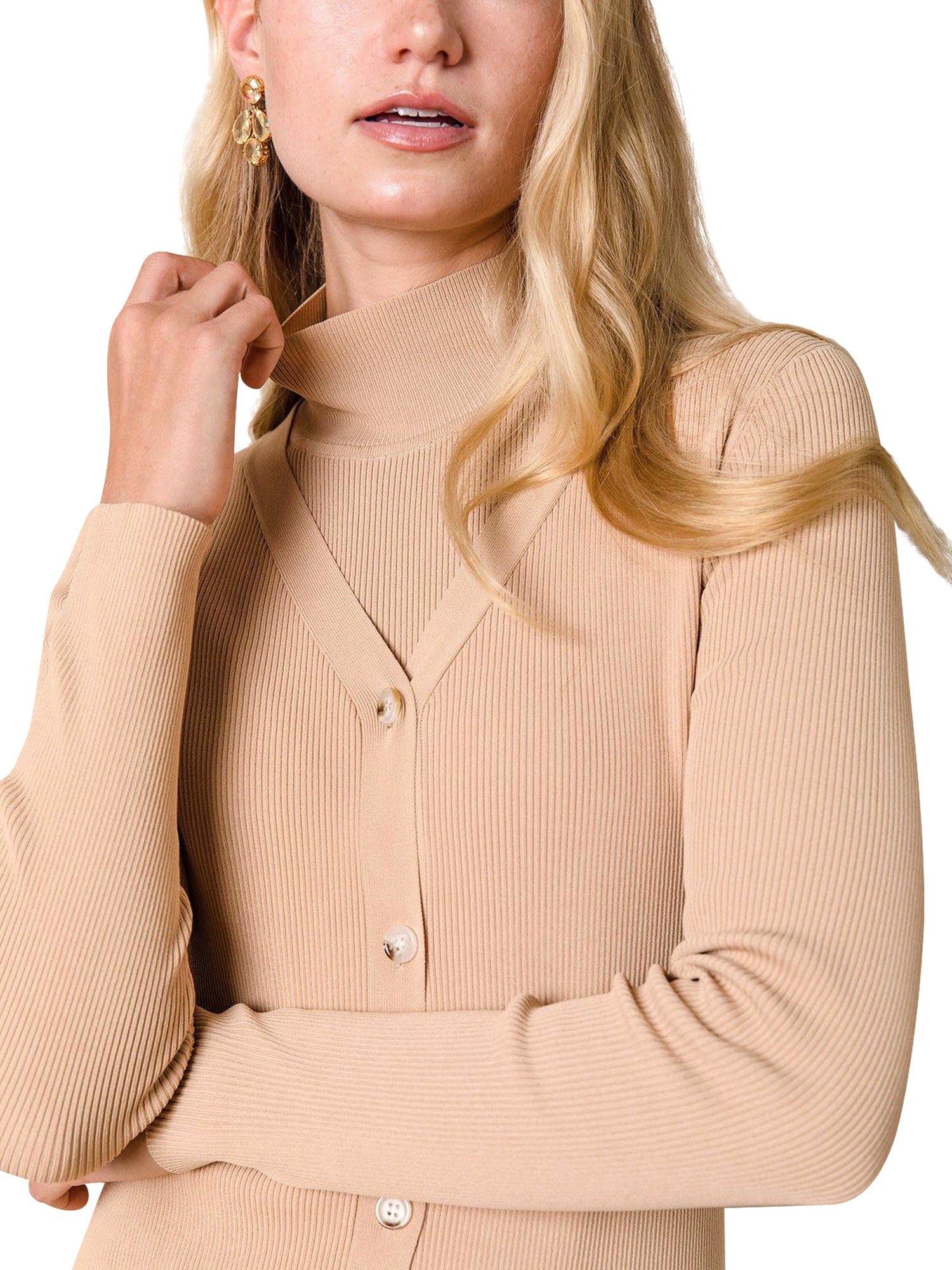 Apparalel Ribbed Sleeveless Mock Neck Top Apparalel