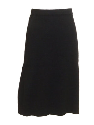 Point Ribbed A-Line Knee Length Pull-On Skirt