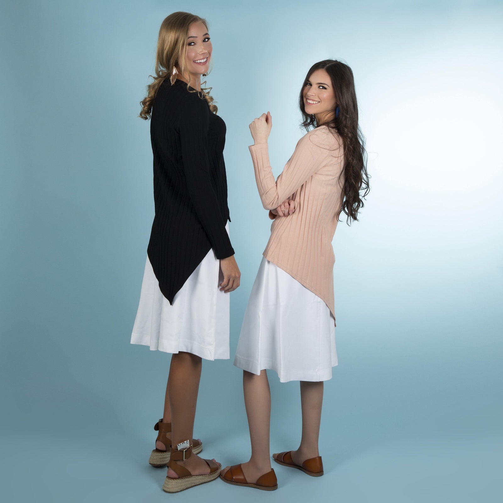 MiuMax Ribbed Handkerchief Top - PinkOrchidFashion