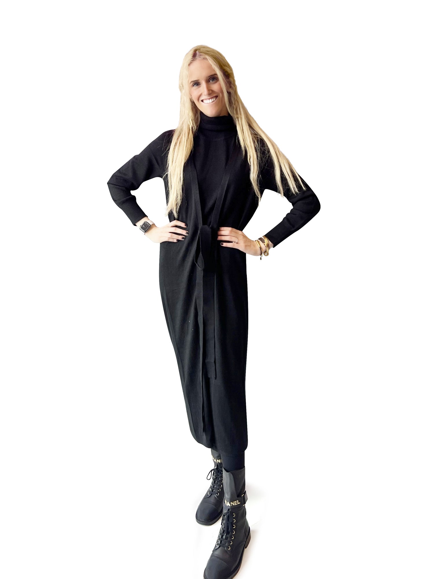 Ellie Makir Long Wrap Cardigan - Cardigan