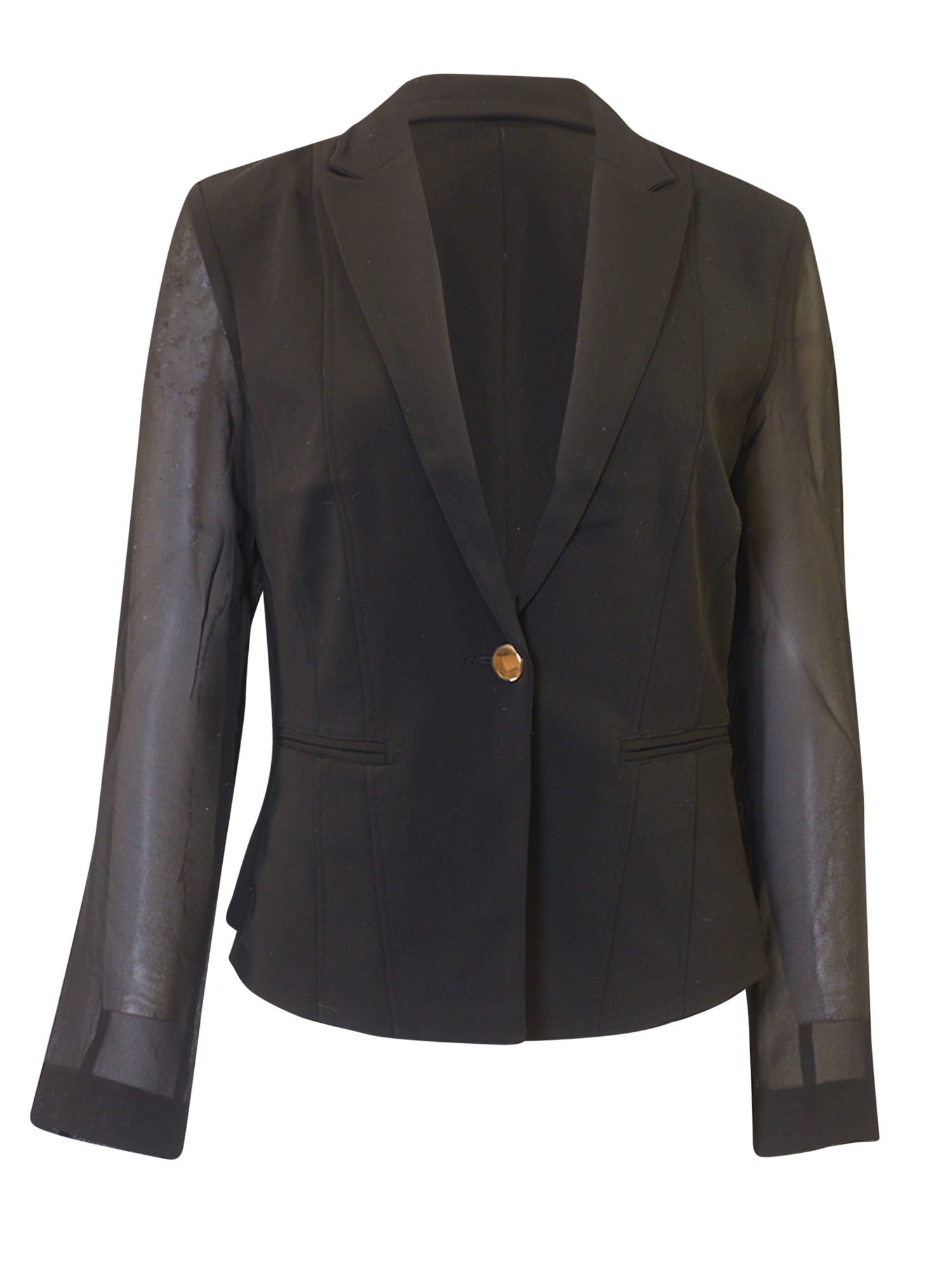 Cache Gold Button Blazer - Shirts & Tops