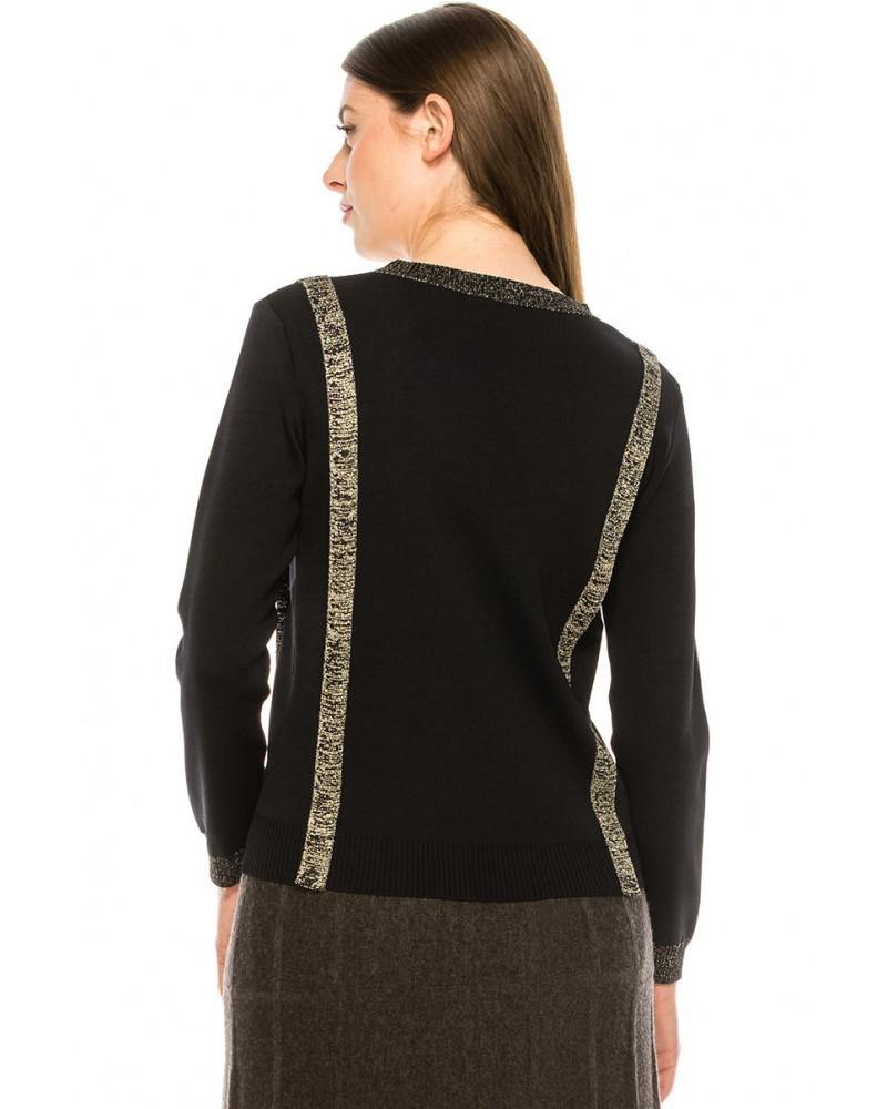 YAL NY Shimmer Stripe Sweater - PinkOrchidFashion