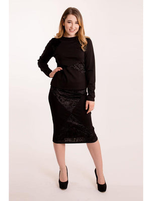 KMW Velvet Color Block Top vendor-unknown