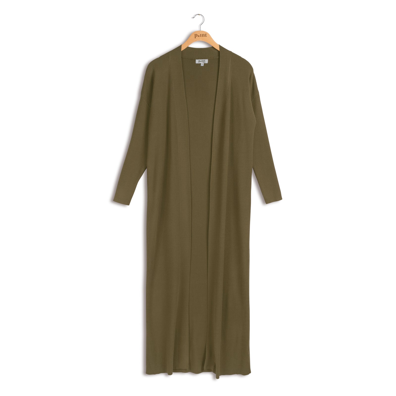 Point Rib Knit Maxi Cardigan - Cardigan