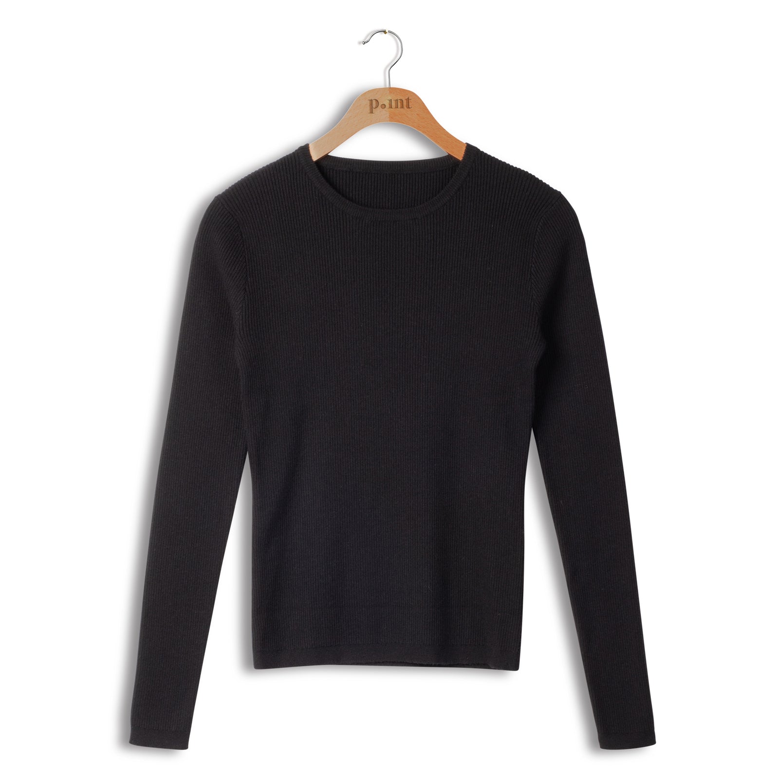 Point Rib Knit Crew Top - Tops