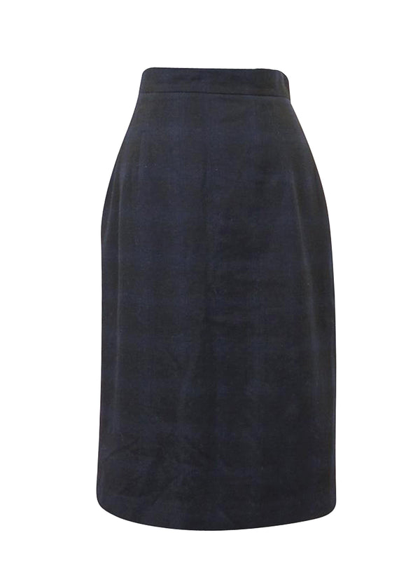 Impact Ink Blue Plaid Aline Skirt vendor-unknown