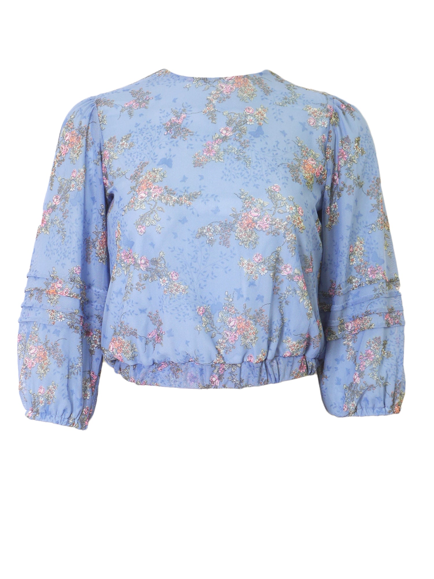 Miss Issippi Mesh Floral Cropped Top - Tops