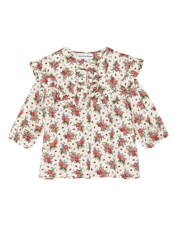 Christina Rohde Floral Peterpan Collar Blouse - Tops