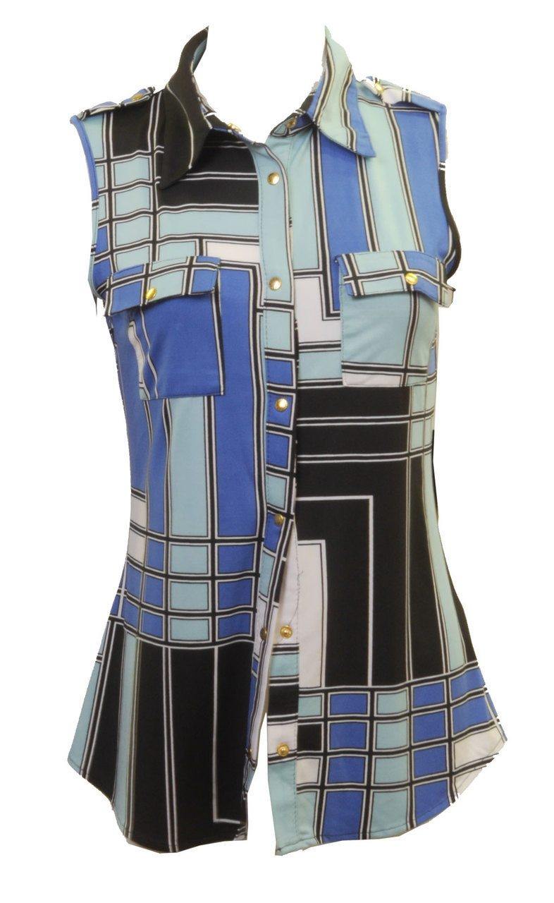 Max Sport Geo-Print Sleeveless Top - Tops