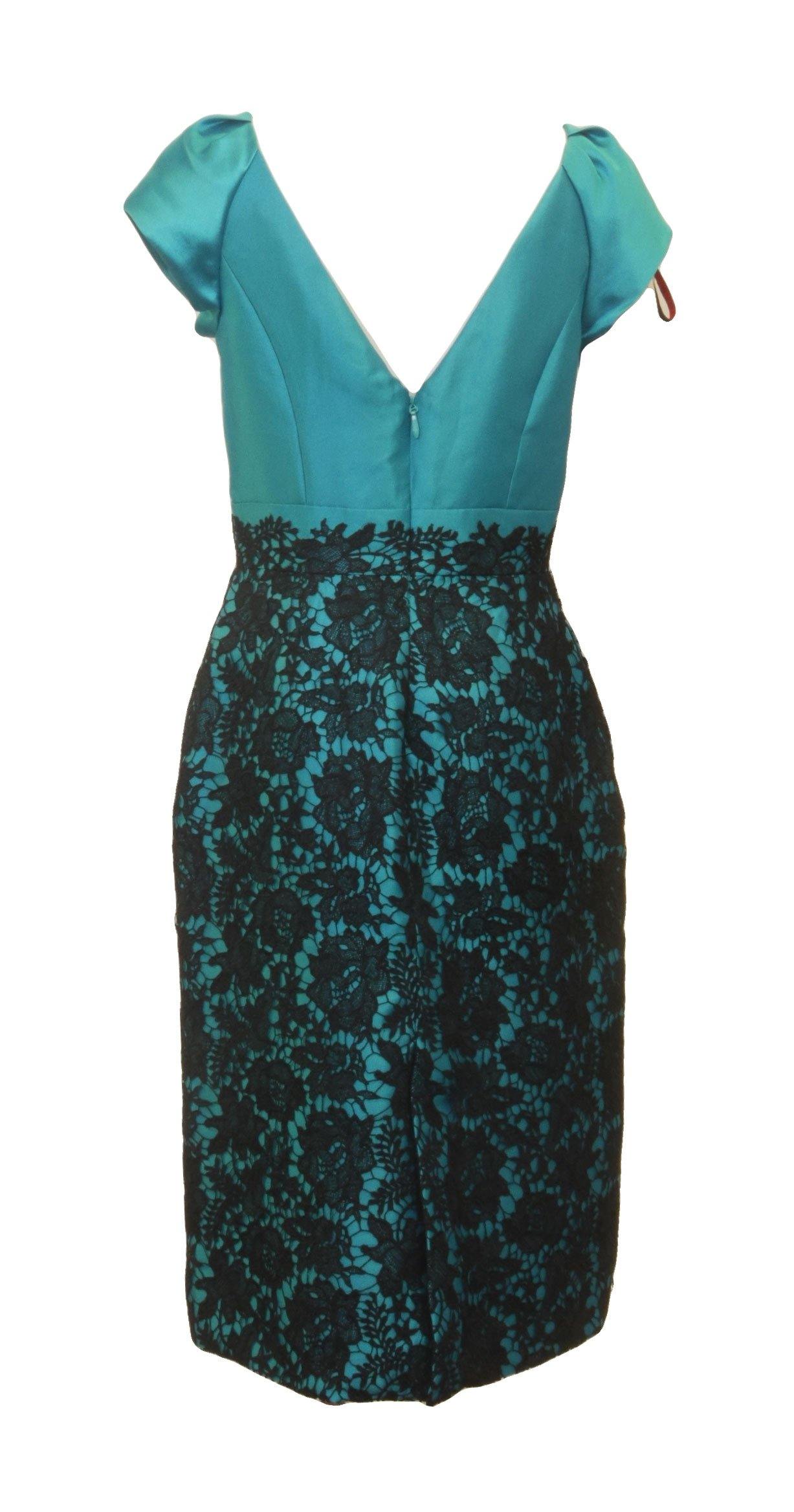 Love Teal and Lace Sheath Dress - PinkOrchidFashion