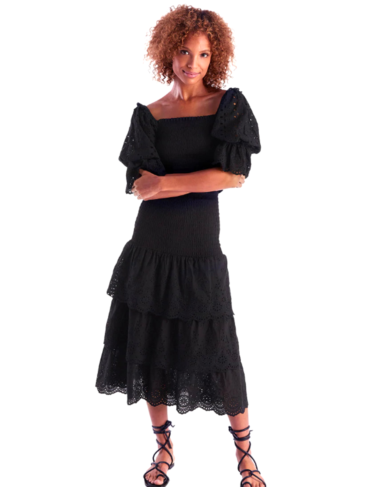 Allison Dani Eyelet Midi Skirt - Skirts