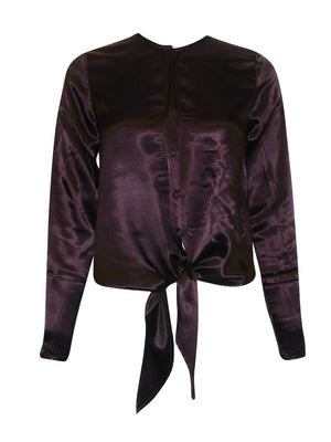 Hardtail Satin Tie Front Blouse (Style SAT-41) Hard Tail