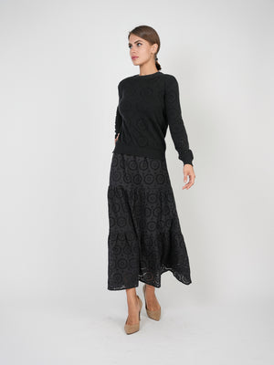 Club Malibu Knit Tiered Midi Skirt - Skirts