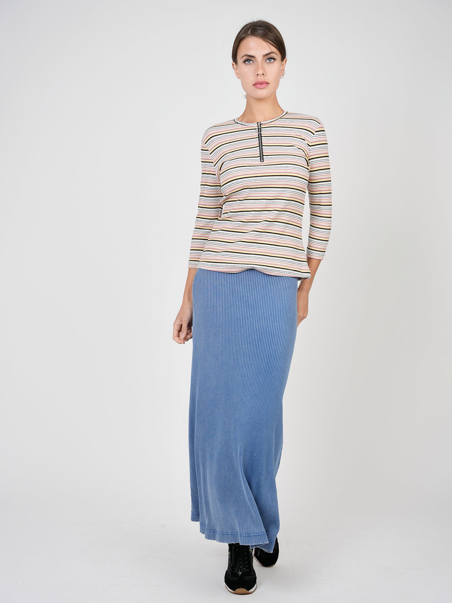 Spades Ribbed Striped Henley Tee - Tops